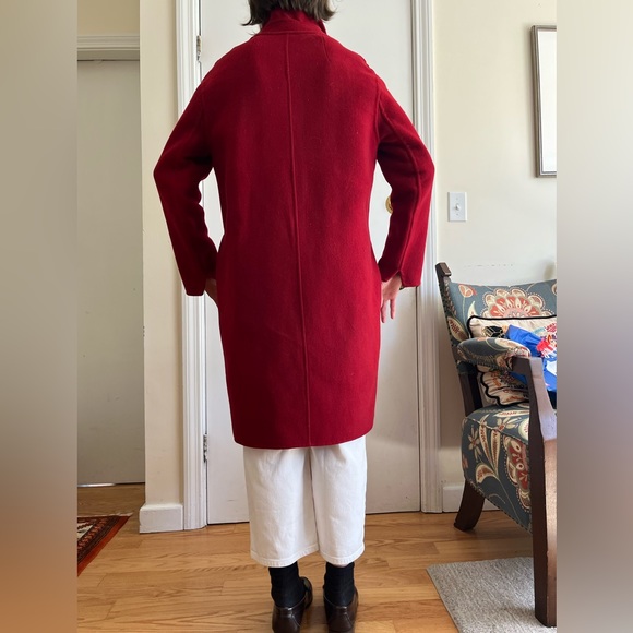 Red felt 100% wool coat - Picture 3 of 3